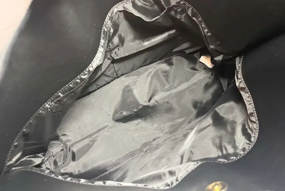 Victoria's Secret Black Faux Leather Bow Tote Hobo Shoulder Bag